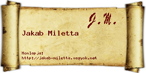 Jakab Miletta névjegykártya